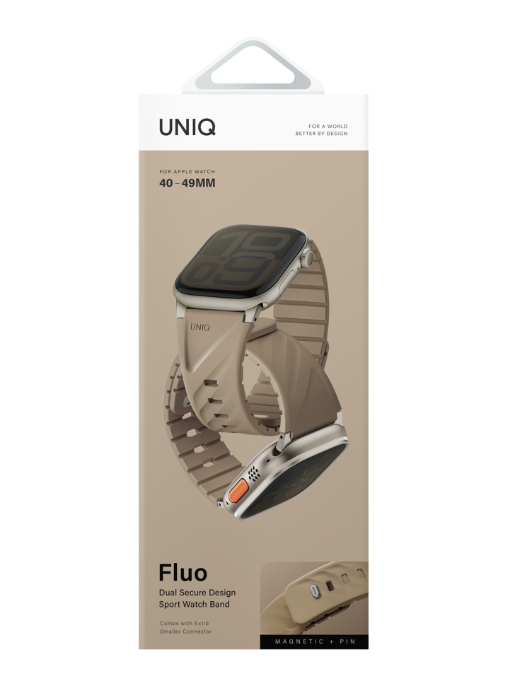 Uniq FLUO Silicone Rubber для Apple Watch 49-40 мм, Soft Sand
