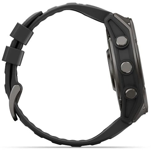 Умные часы Garmin Fenix 9 AMOLED 51мм, темно-серый и черный силиконовый ремешок (010-04763-11)