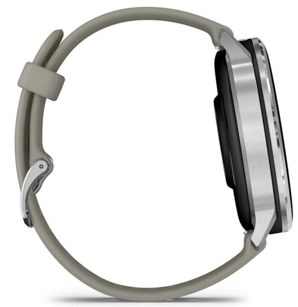 Умные часы Garmin Venu 4 45mm Silver with Silver Gray Silicone Band, серебристый (010-03014-01)