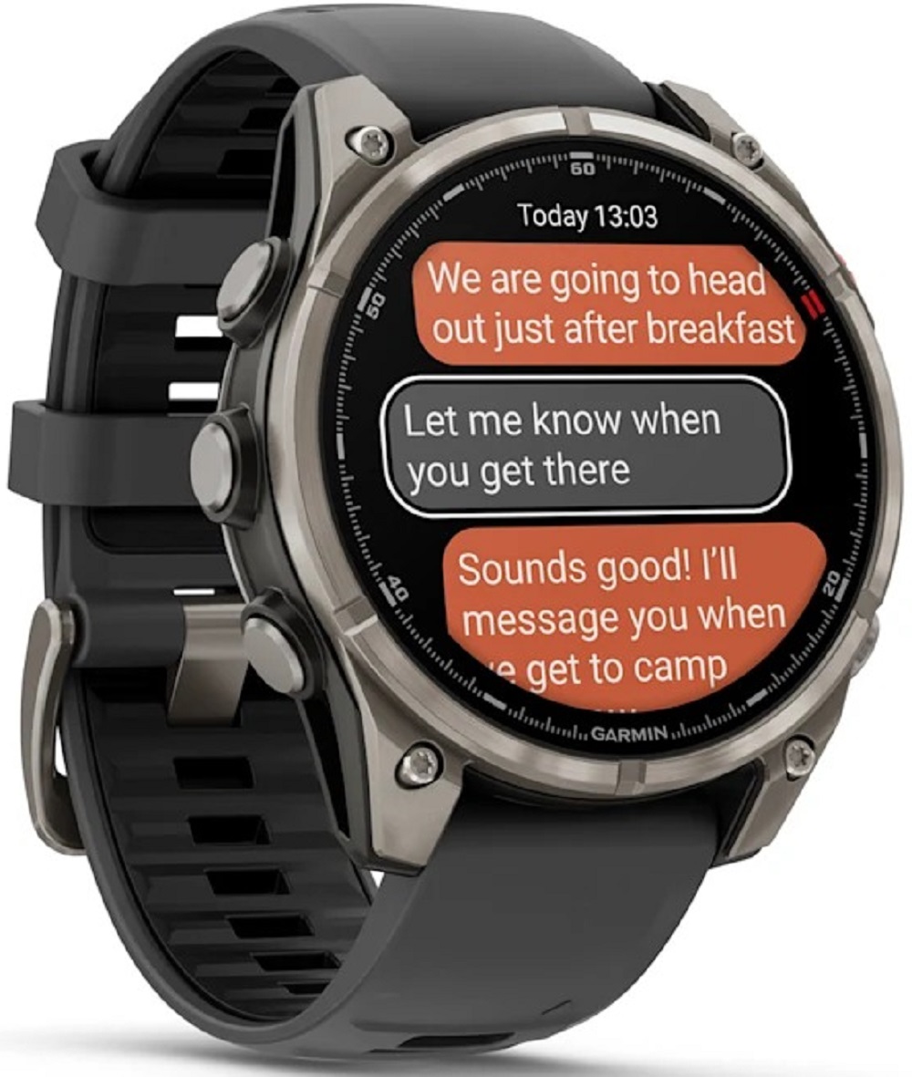Смарт-часы Garmin Fenix 8 Pro 47 mm Amoled Sapphire Lens Titanium With Graphite/Black Silicone Band, серый (010-03198-11)