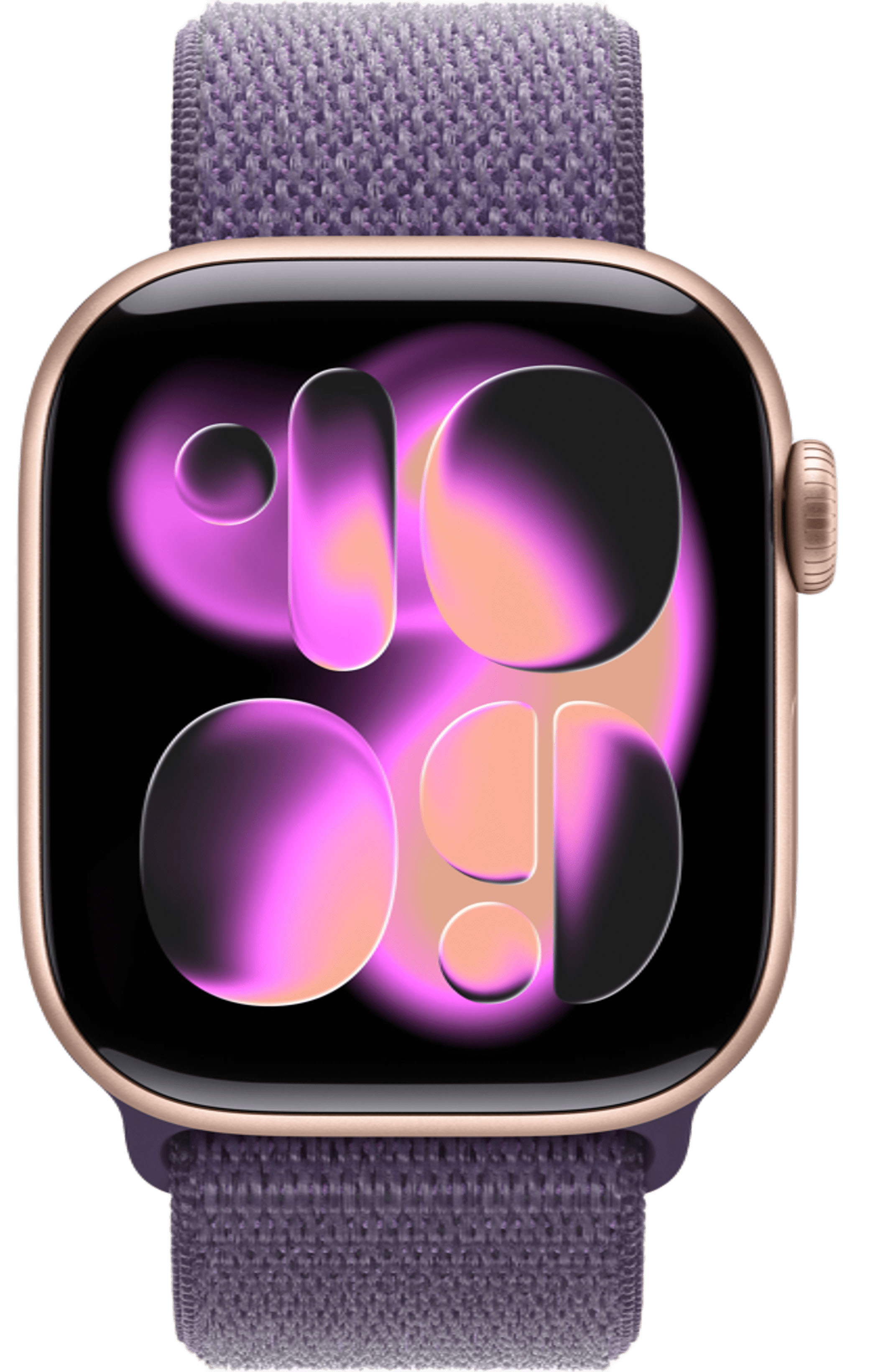 Apple Watch Series 11 42mm Rose Gold Aluminum Case with Sport Loop Purple Fog