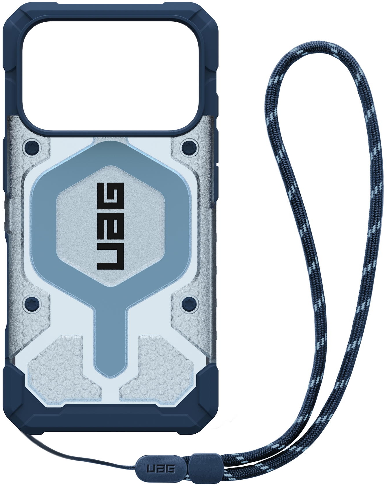 UAG Pathfinder Clear с MagSafe для iPhone 17 Pro Max, прозрачно/голубой (Active Blues Lanyard) 1145521BV03