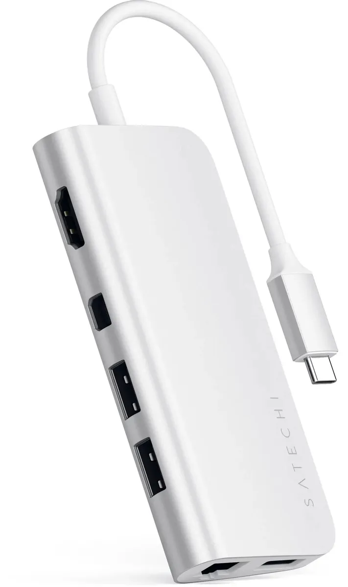 Satechi Aluminum Type-C Multimedia Adapter, серебристый (ST-TCMM8PAS)
