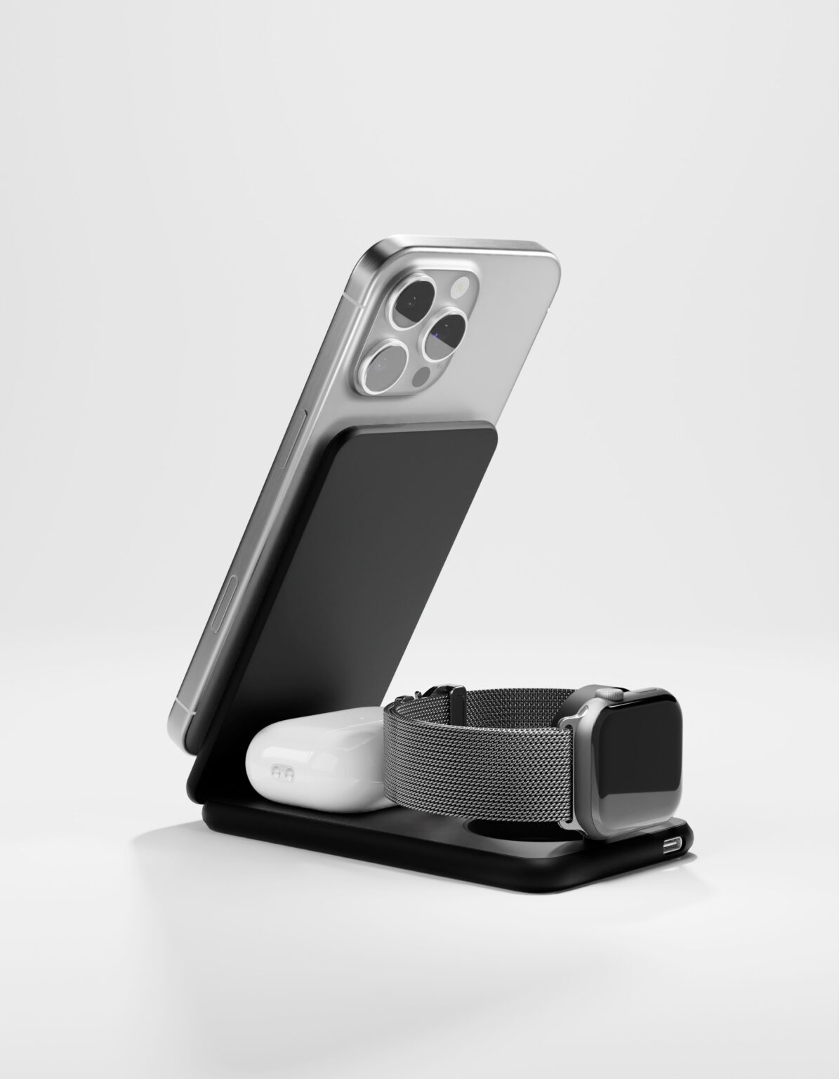 Беспроводное зарядное устройство VLP Alum Power Pro для iPhone, черный титан (1092012)