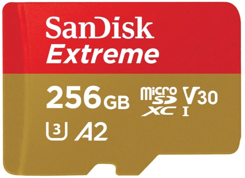 SanDisk Extreme MicroSDXC 256GB A2 UHS-I U3, (SND-SDSQXAV256G-GN)
