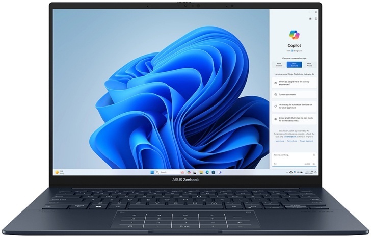 ASUS Zenbook 14 UX3405CA-ST1485 (Intel Core Ultra 5 225H, Intel Arc Graphics) 16ГБ, 512ГБ SSD, noOS, синий (90NB14W1-M025X0)