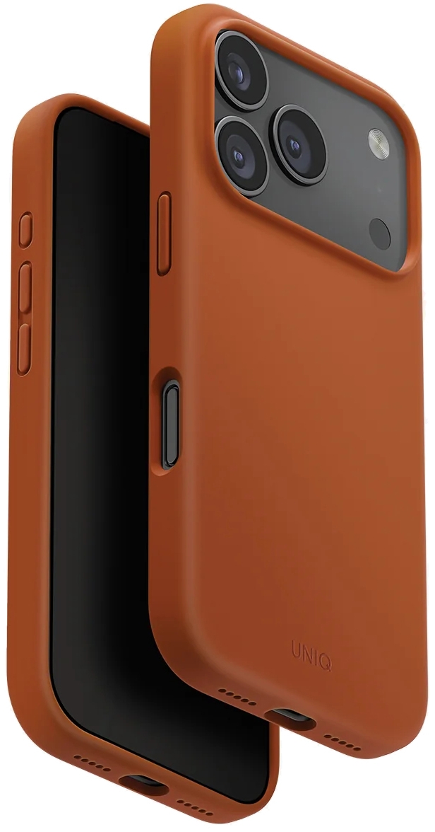 Чехол Uniq LINO с MagSafe для iPhone 17 Pro, оранжевый (IP6.3P(2025)-LINOMSORG)