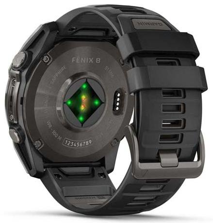 Умные часы Garmin Fenix 8 51 мм AMOLED, черный/серый с силиконовым ремешком (010-02905-63)
