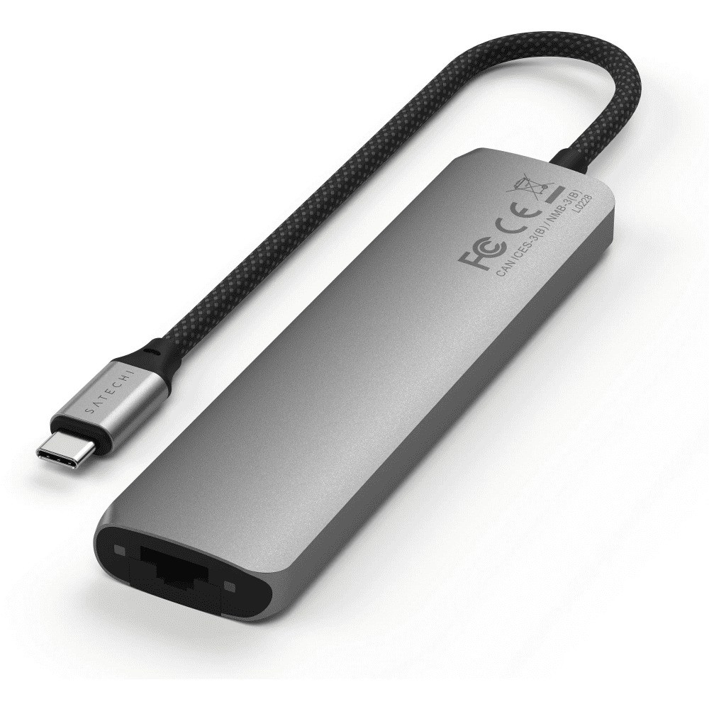 Satechi 7-in-1 USB-C Slim Multiport Adapter 4K, серый (ST-P7SM)