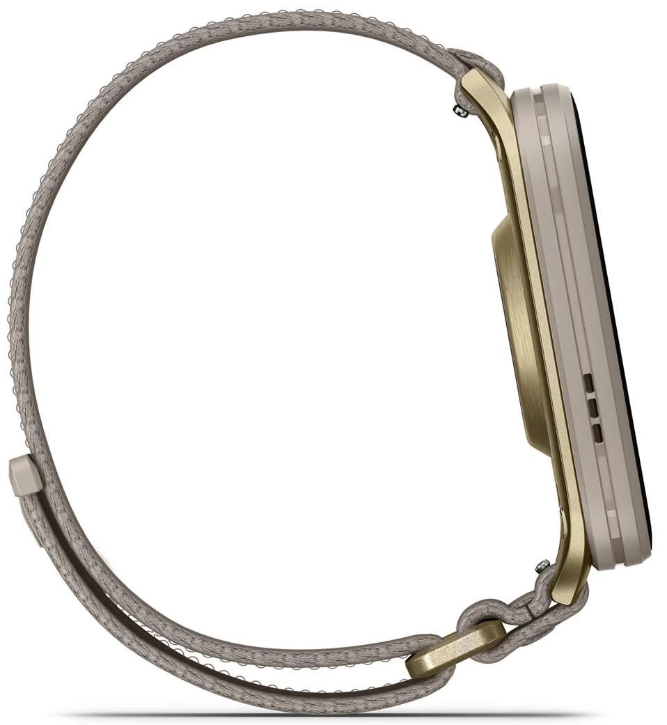 Умные часы Garmin Venu X1, золотистый титан и серый нейлоновый ремешок (010-02980-09)