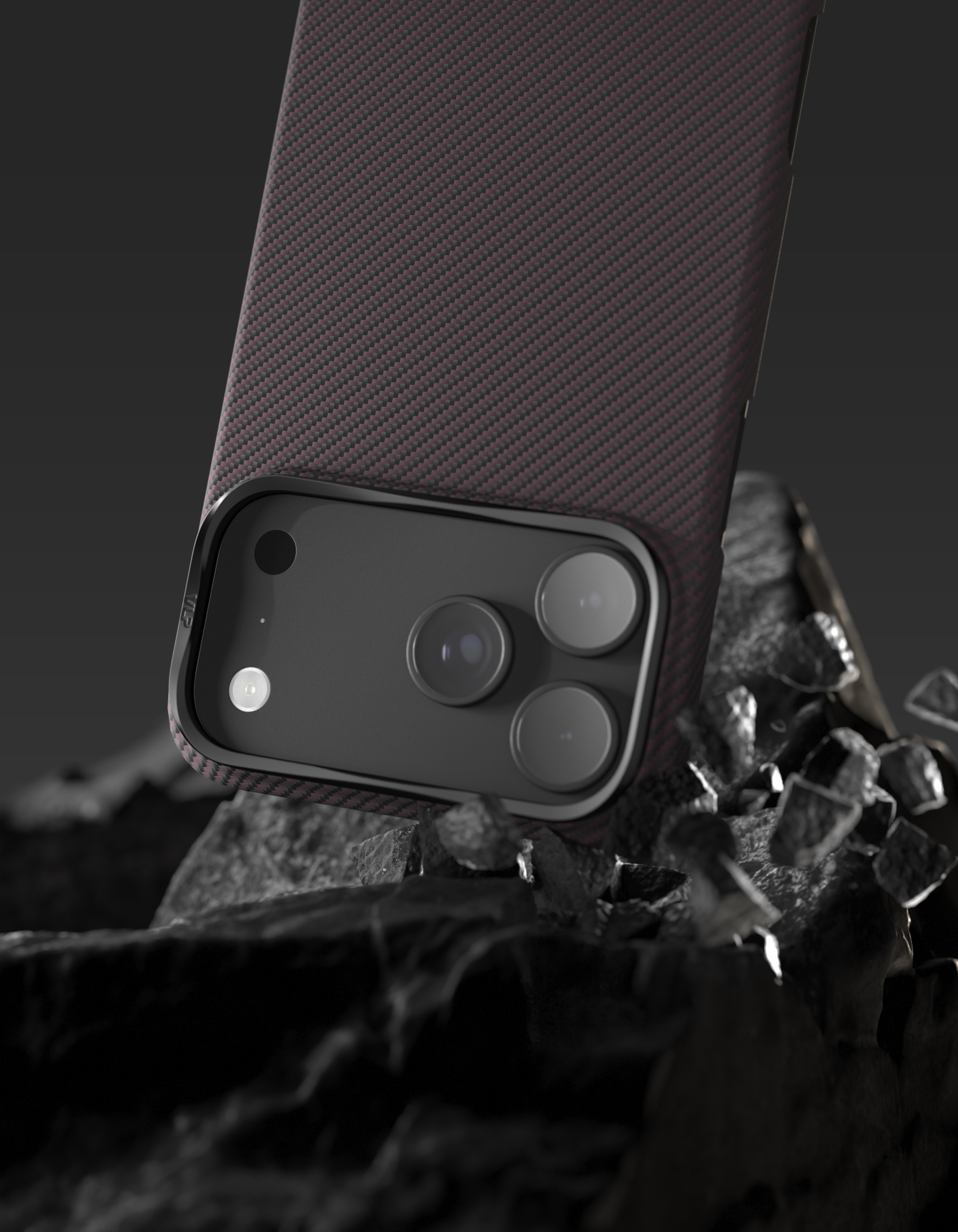 Чехол VLP Kevlar Case с MagSafe для iPhone 18 Pro Max, темно-вишневый (1058119)