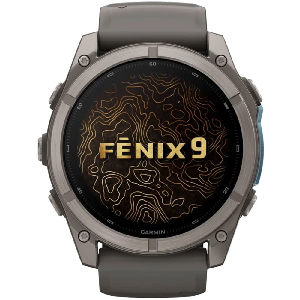 Garmin Fenix 9 AMOLED 47мм inReach, Titanium with Pebble Grey Silicone Band (010-04762-01)