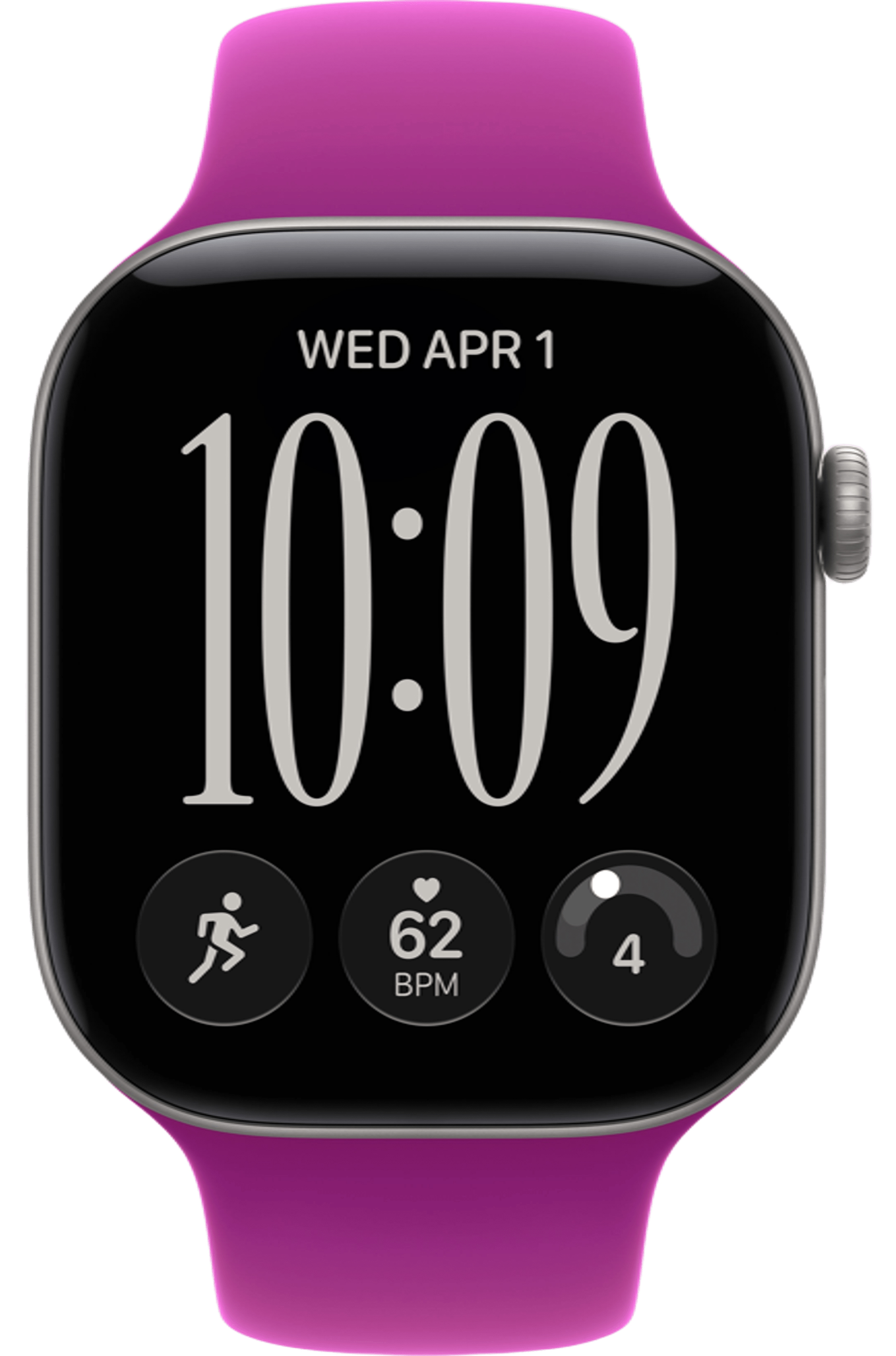Apple Watch Series 12 46mm Space Gray Aluminum Case with Sport Band Magenta