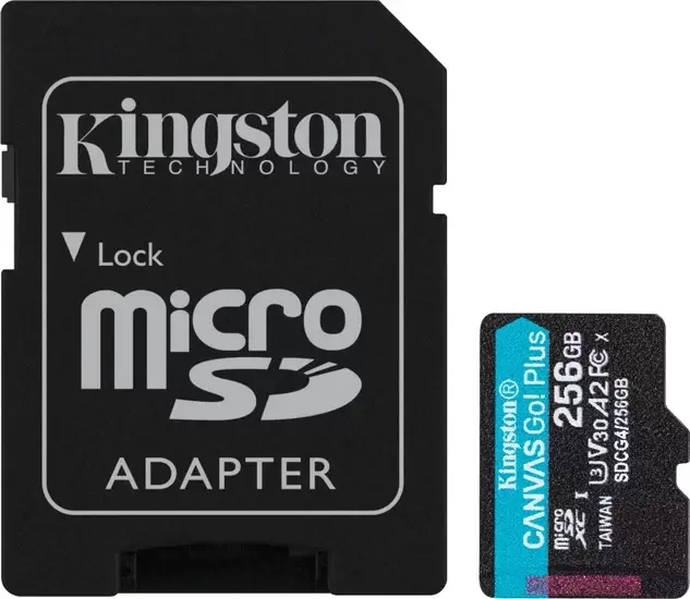 Карта памяти Kingston Canvas Go! Plus MicroSDXC 256GB + адаптер, (SDCG4/256GB)