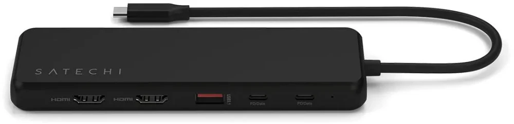 Satechi 13-in-1 USB-C Triple Display Multiport Adapter, черный (ST-P3D13K)