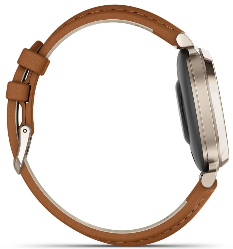 Умные часы Garmin Lily 2 Classic, кремово-золотистый и коричневый кожаный ремешок (010-02839-02)
