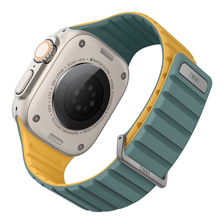 Uniq Revix EVO reversible Magnetic для Apple Watch 49-46-45-44 мм, Viridian Green/Burnt Yellow