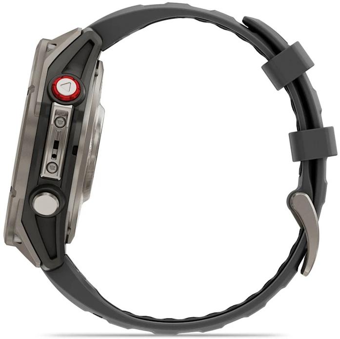 Смарт-часы Garmin Fenix 8 Pro 47 mm Amoled Sapphire Lens Titanium With Graphite/Black Silicone Band, серый (010-03198-11)