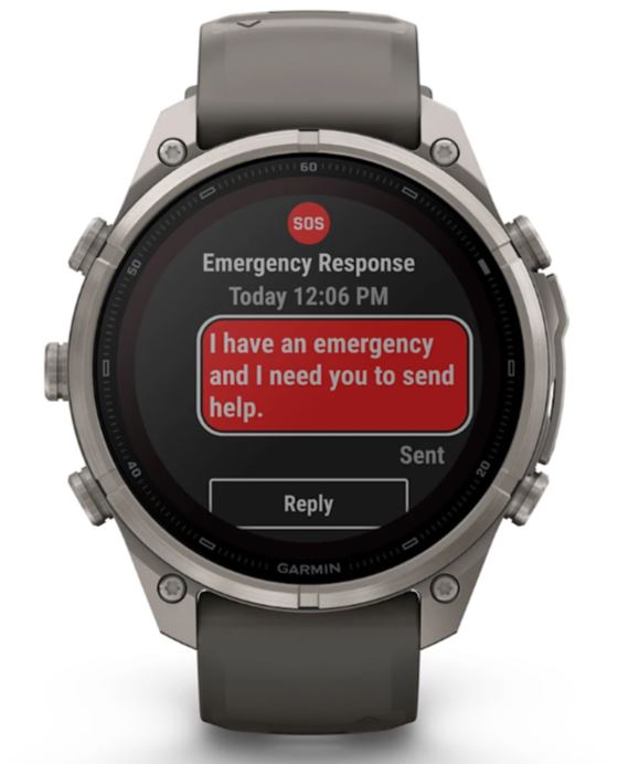 Garmin Fenix 9 Pro Solar 47мм inReach Titanium with Pebble Grey Silicone Band (010-04338-11)