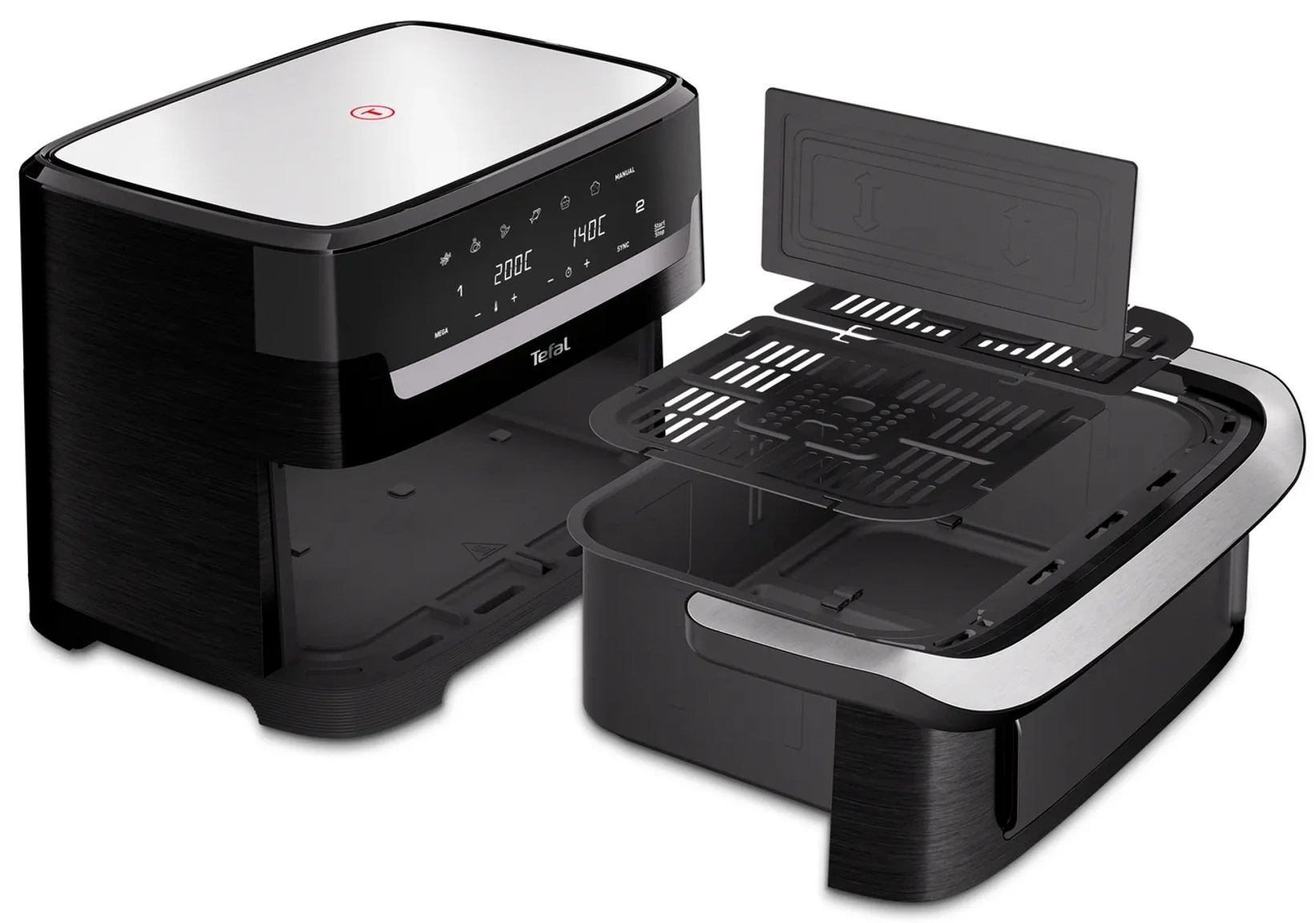 Аэрогриль Tefal Dual Easy Fry Flex EY9228E0, черный