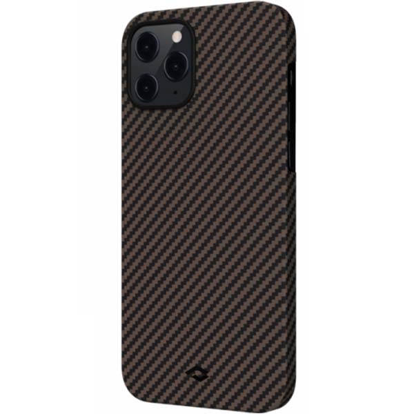 Чехол Pitaka MagEz Case (арамид) для iPhone 12 Pro Черно-коричневый
