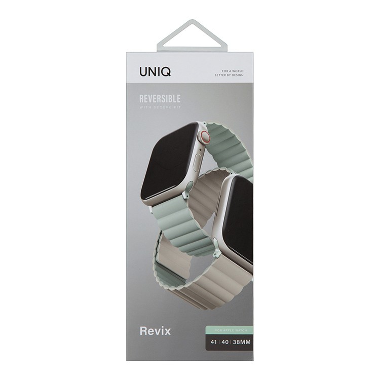 Ремешок Uniq Revix Reversible Magnetic для Apple Watch 38/40/41 mm, зеленый/бежевый