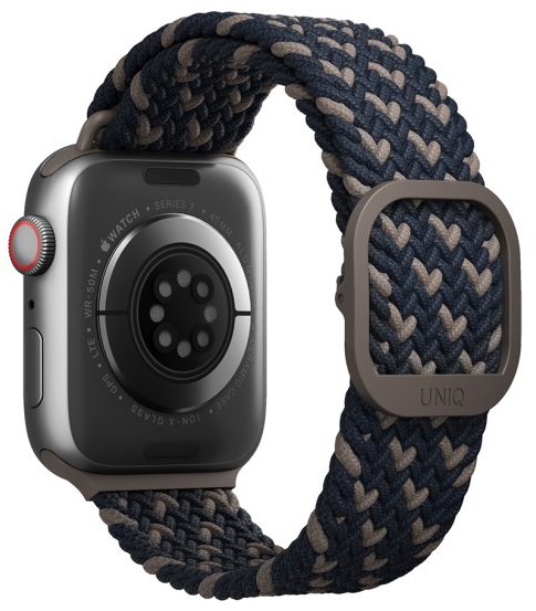 Ремешок Uniq ASPEN Design Strap Braided для Apple Watch 44/45/46/49 мм, синий (Obsidian blue)