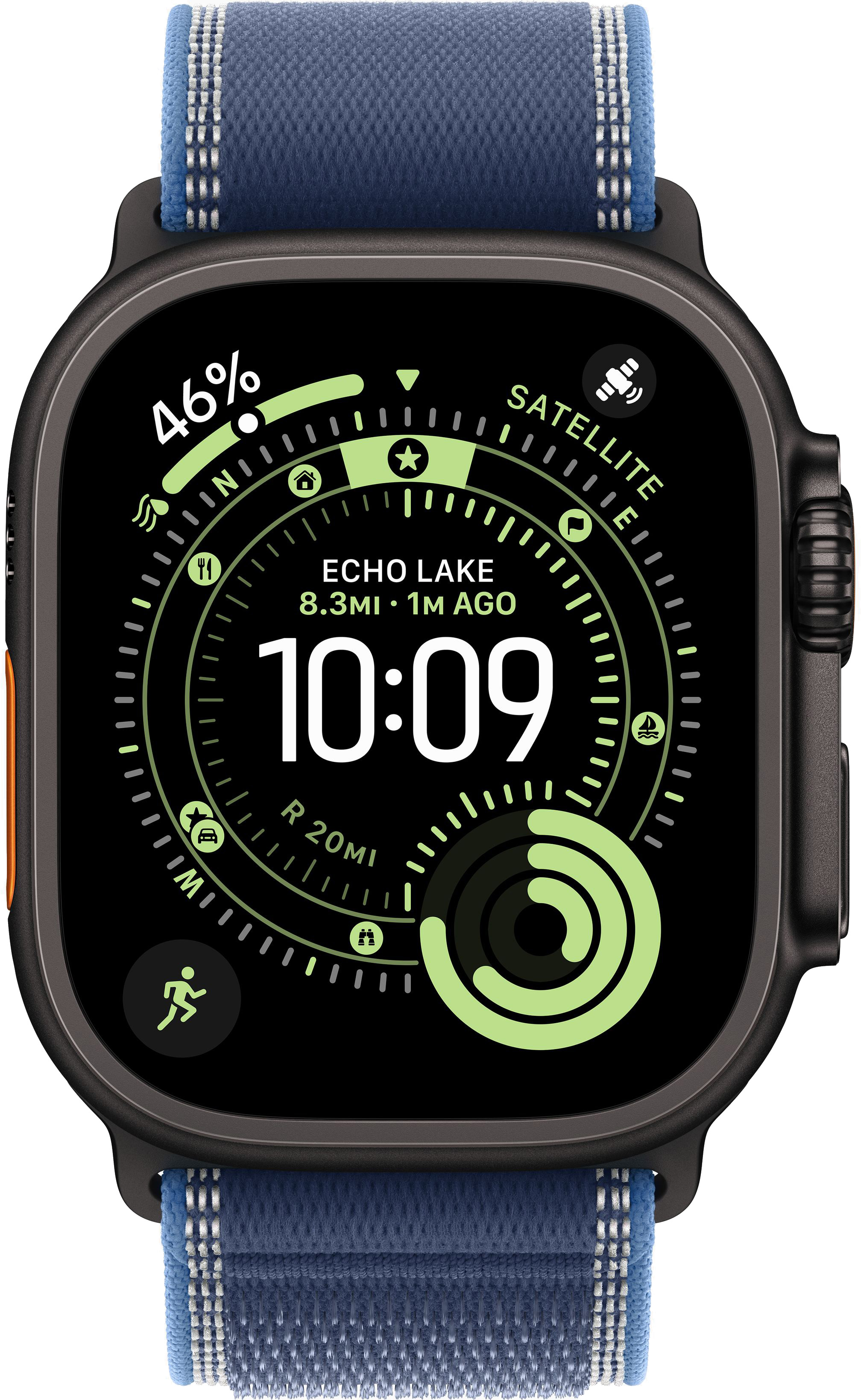 Apple Watch Ultra 3 (2025) 49mm Black Titanium Case with Blue/Bright Blue Trail Loop (M/L)