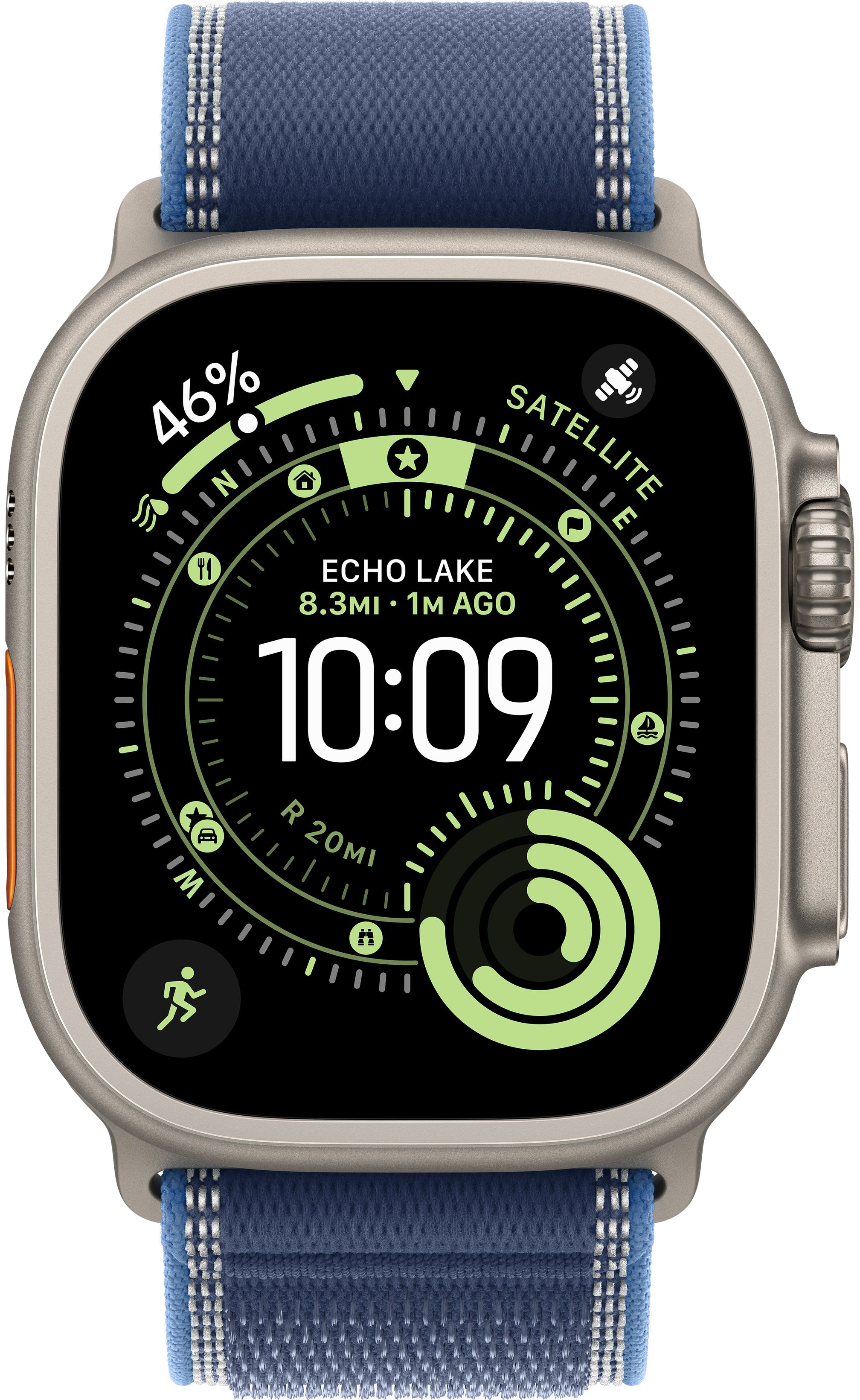 Apple Watch Ultra 3 (2025) 49mm Natural Titanium Case with Blue/Bright Blue Trail Loop (M/L)