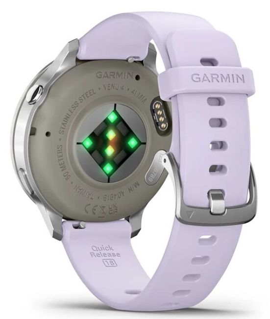 Garmin Venu 4 41mm Silver Bezel With Periwinkle Silicone Band (010-03013-01)