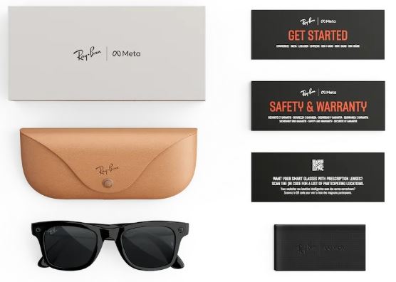 Ray Ban Meta Wayfarer (Gen3) 154-53 Shiny Black/Transitions Grey Lenses