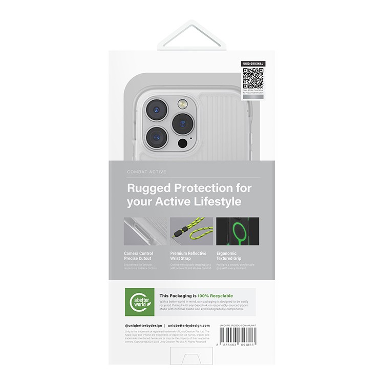 Чехол Uniq Combat Active с MagSafe для iPhone 16 Pro, Lume-White (IP6.3P(2024)-COMAMLWHT)