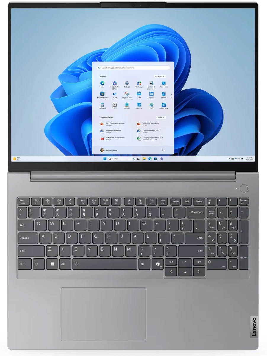 Ноутбук Lenovo ThinkBook 16 ARP G7 16" (AMD Ryzen 7 8745H, AMD Radeon 780M) 16ГБ, 512ГБ, Win 11 Pro, серый (21MU0006CD)