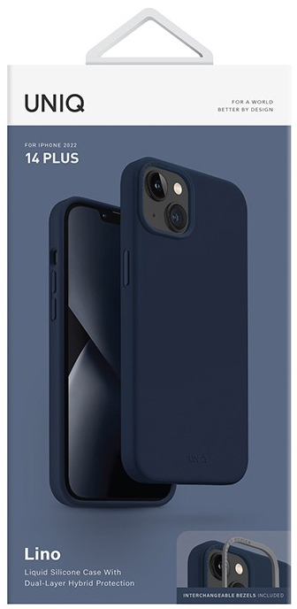 Чехол Uniq Lino для iPhone 14 Plus, синий IP6.7M(2022)-LINOBLU
