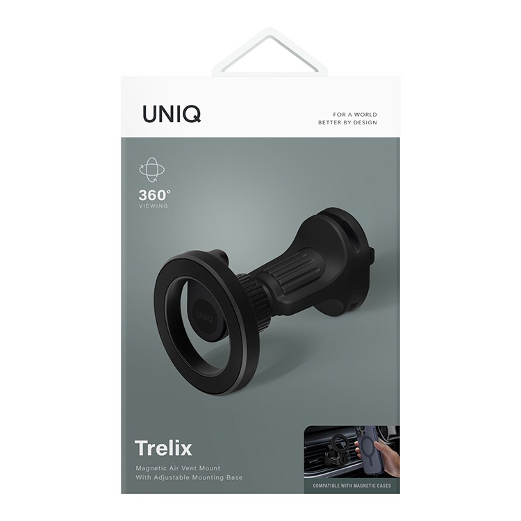 Автомобильный держатель Uniq TRELIX Magnetic Air vent Car mount, черный (TRELIX-VENTMOUNT)