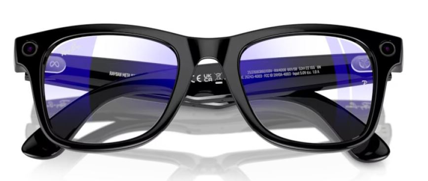 Ray Ban Wayfarer RW4008 155-53 Shiny Black/Clear (8056597874816)
