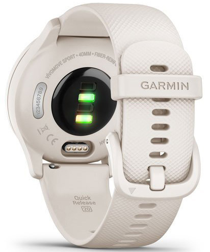 Умные часы Garmin Vivomove Sport, слоновая кость/ безель персикового золота, силиконовый ремешок (010-02566-01)