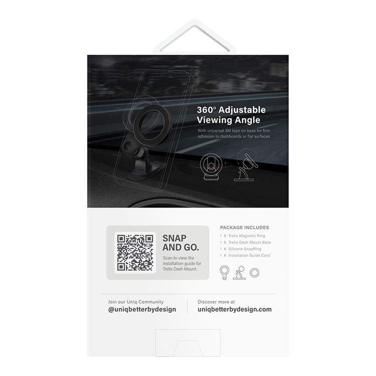 Автомобильный держатель Uniq TRELIX Magnetic Dashboard Car mount, черный (TRELIX-DASHBMOUNT)