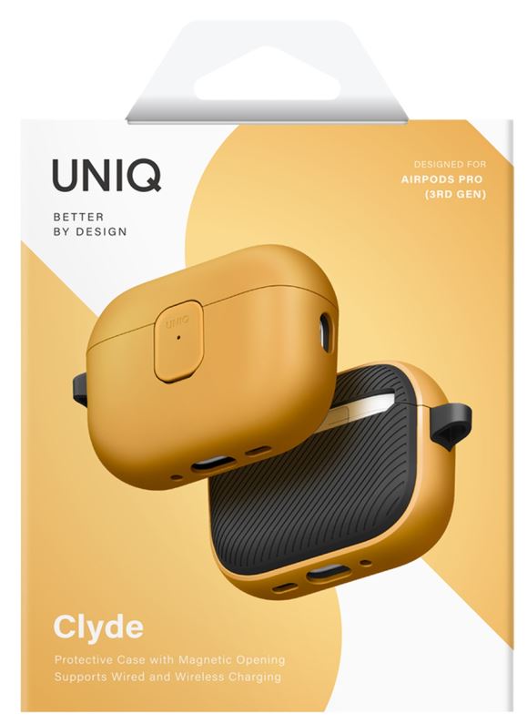 Uniq Clyde Lock case для AirPods Pro 3, Yellow/Dark Grey