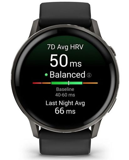 Garmin Venu 4 45mm Slate with Black Silicone Band (010-03014-00)