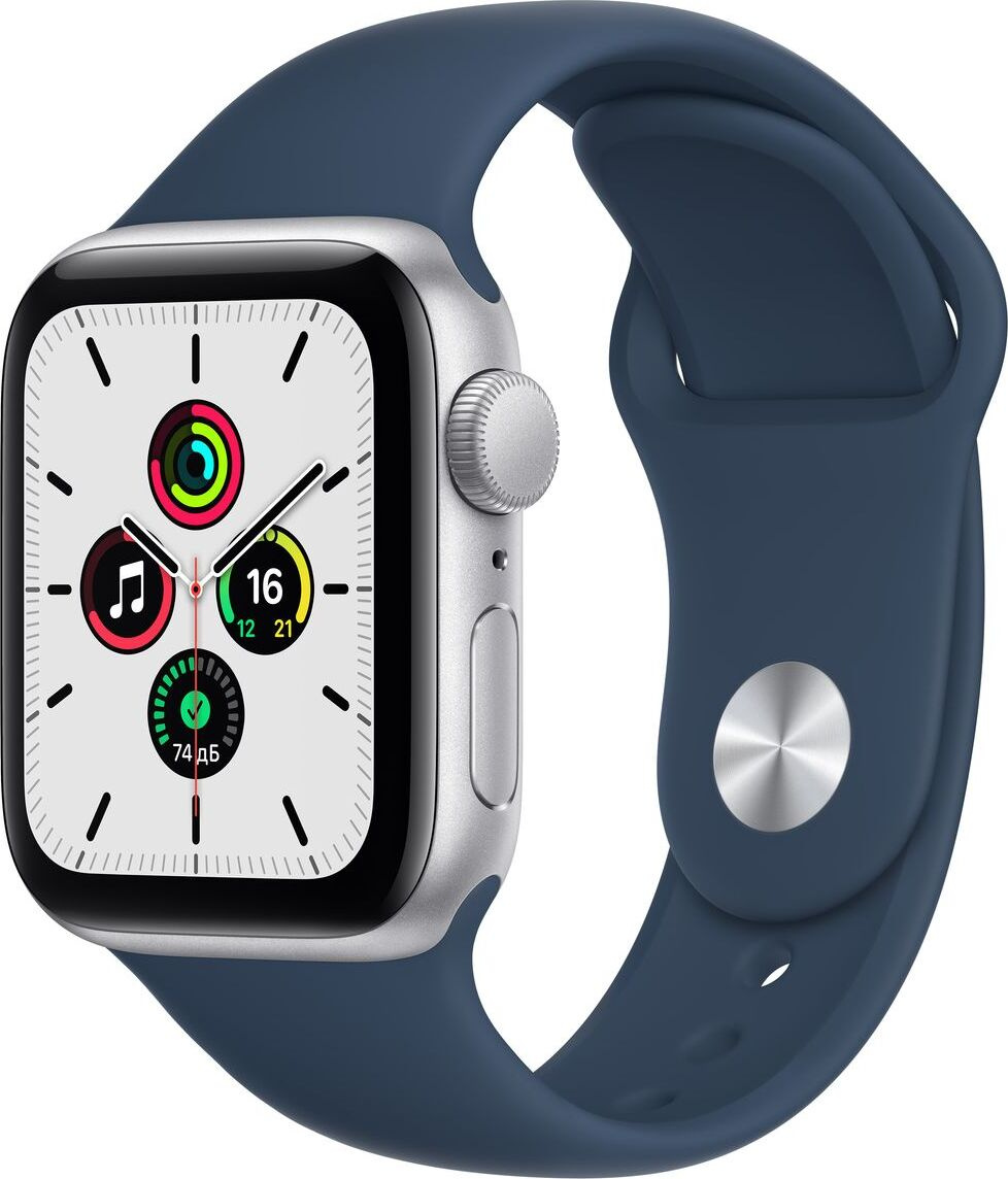 Часы Apple Watch SE GPS 40mm 2021 Silver Aluminum Case with Abyss Blue Sport Band