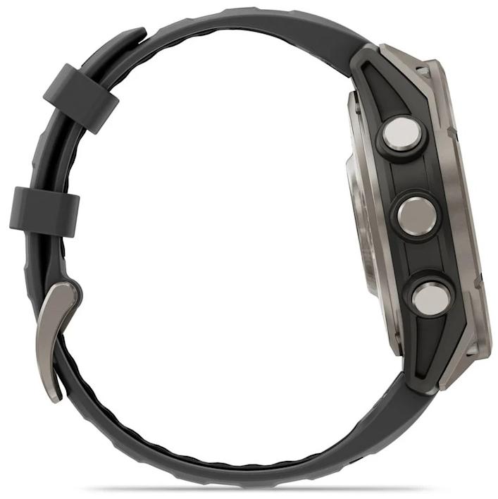 Смарт-часы Garmin Fenix 8 Pro 47 mm Amoled Sapphire Lens Titanium With Graphite/Black Silicone Band, серый (010-03198-11)