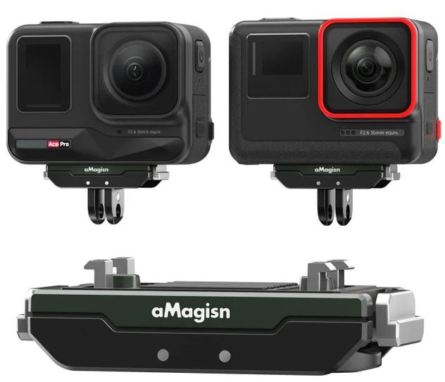 Крепление магнитные ножки aMagisn для Insta 360 x5, Ace Pro 2, Magnetic Release Mount-Base, черный