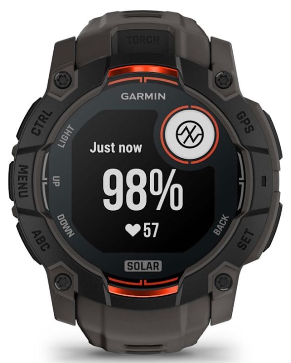 Garmin Instinct 3 50mm Solar, Black with Charcoal Silicone (010-02935-40) HK