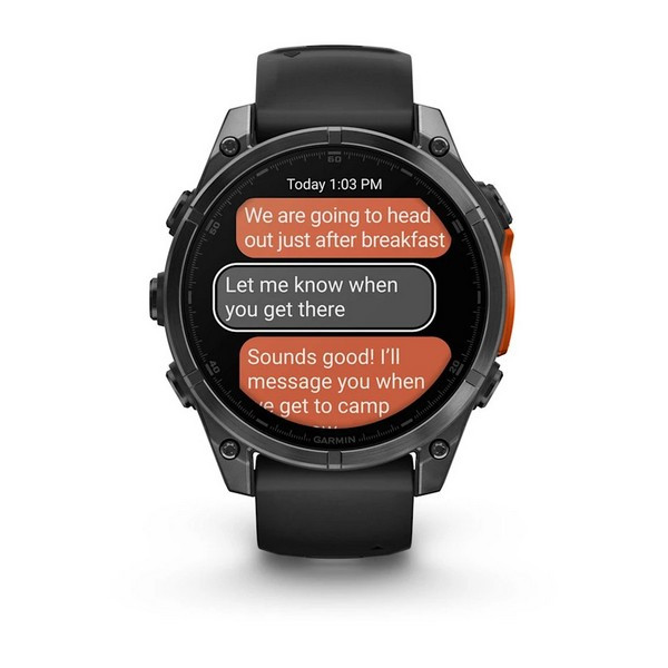 Garmin Fenix 8 47mm Amoled Sapphire Carbon, Gray DLC Titanium with Black Pebble Gray Silicone Band (010-02904-20)