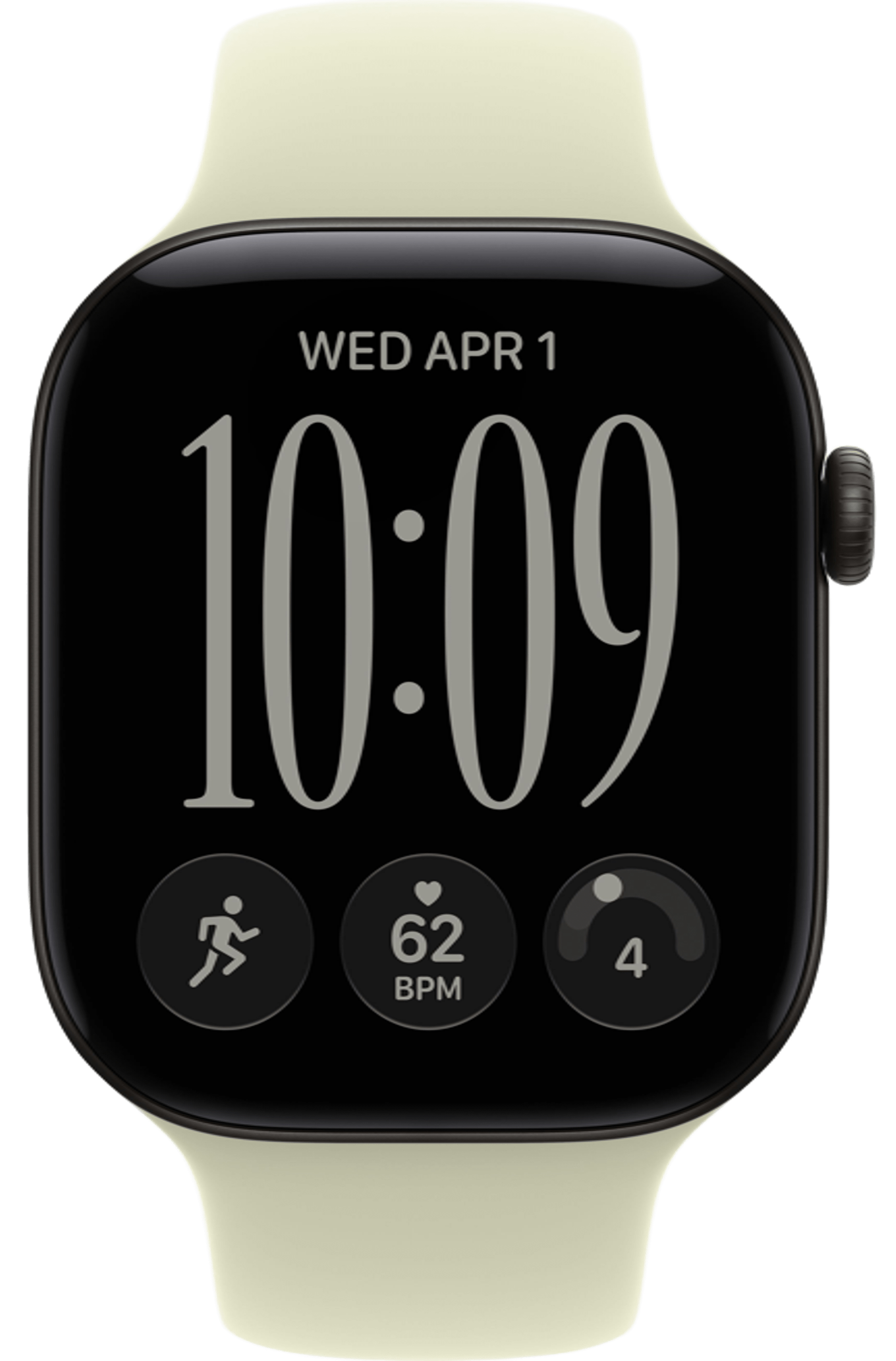 Apple Watch Series 12 46mm Black Aluminum Case with Sport Band Pale Succulent