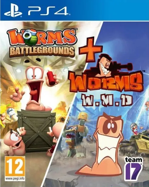 Игра Worms Battlegrounds + Worms WMD - Double Pack для PS4