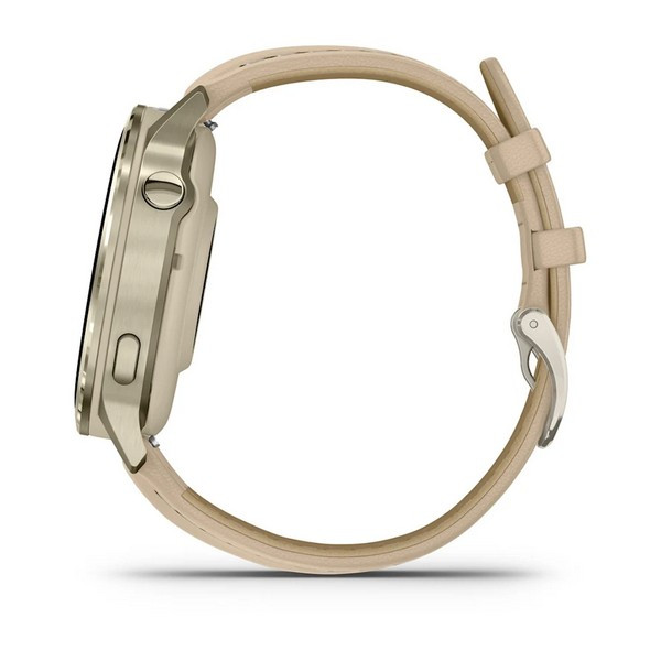 Garmin Venu 4 41mm Lunar Gold with Bone Silicone Band and Light Sand Leather Band (010-03013-03)