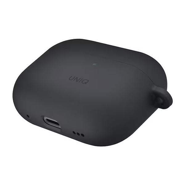 Чехол с карабином Uniq NEXO Liquid silicone + Sports ear hooks для AirPods Pro 2, серый (AIRPODSPRO2-NEXOGRY)