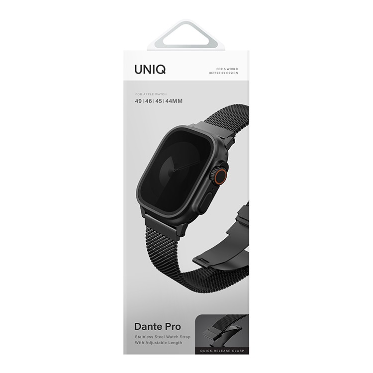 Ремешок Uniq Dante PRO Strap Mesh Steel для Apple Watch 49/46/45/44 mm, Graphite Black (49MM-DANPGBLK)
